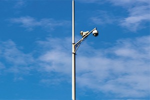 Galvanised octagonal camera pole